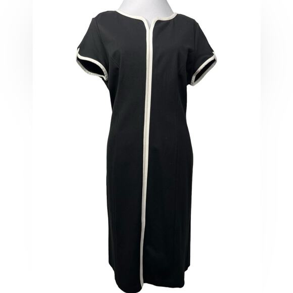 Talbots Color Block Black White Short Sleeve Casual Dress 16P - Picture 3 of 12